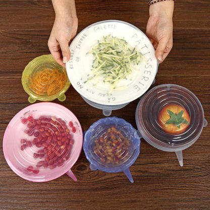 Air Tight Silicone Food Safety Lids (Set of 6)