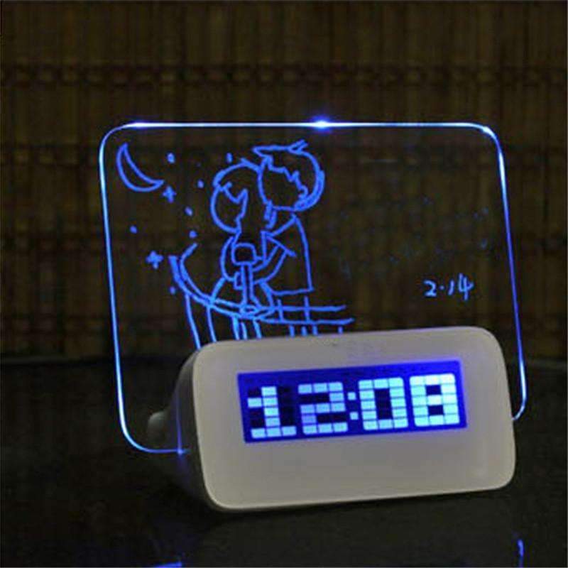 Blue LED Fluorescent Digital Alarm Clock