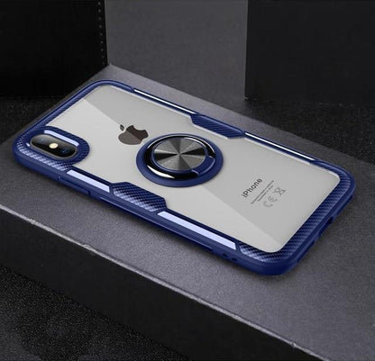 Magnetic Ring Carbon Fiber iPhone Case