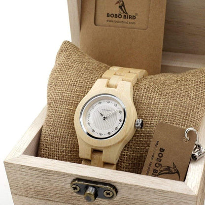 BOBO BIRD Brand 35mm Women bamboo Wristwatches