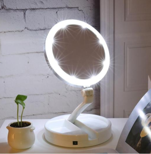 Fold Away LED Makeup Mirror