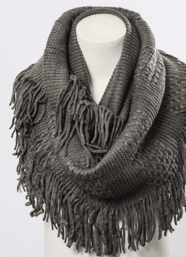 Beautiful Pointelle Fringe Infinity Scarf - Comes in 5 Colors
