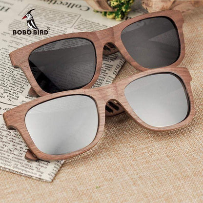 BOBO BIRD Vintage Wooden Polarized Sunglasses