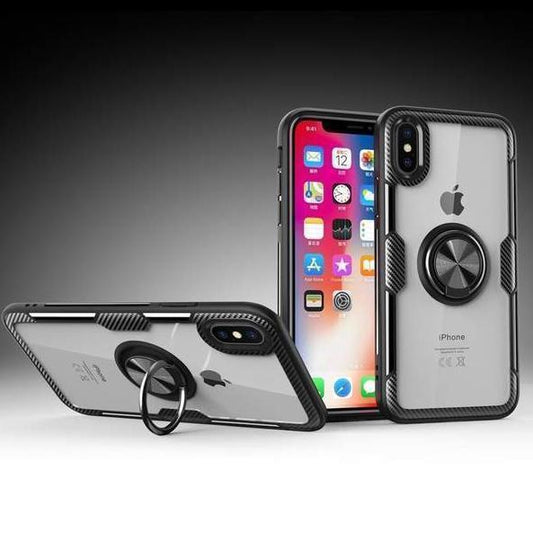 Magnetic Ring Carbon Fiber iPhone Case