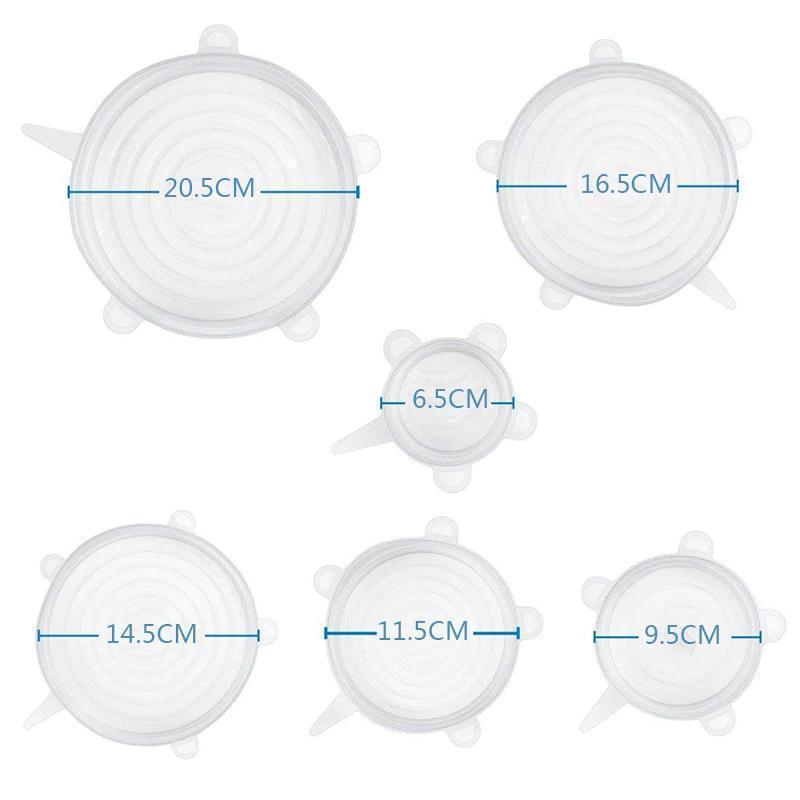 Air Tight Silicone Food Safety Lids (Set of 6)