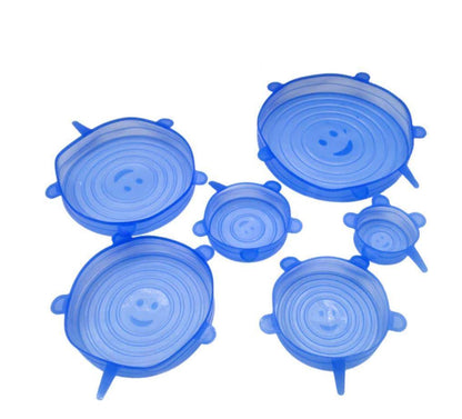 Air Tight Silicone Food Safety Lids (Set of 6)