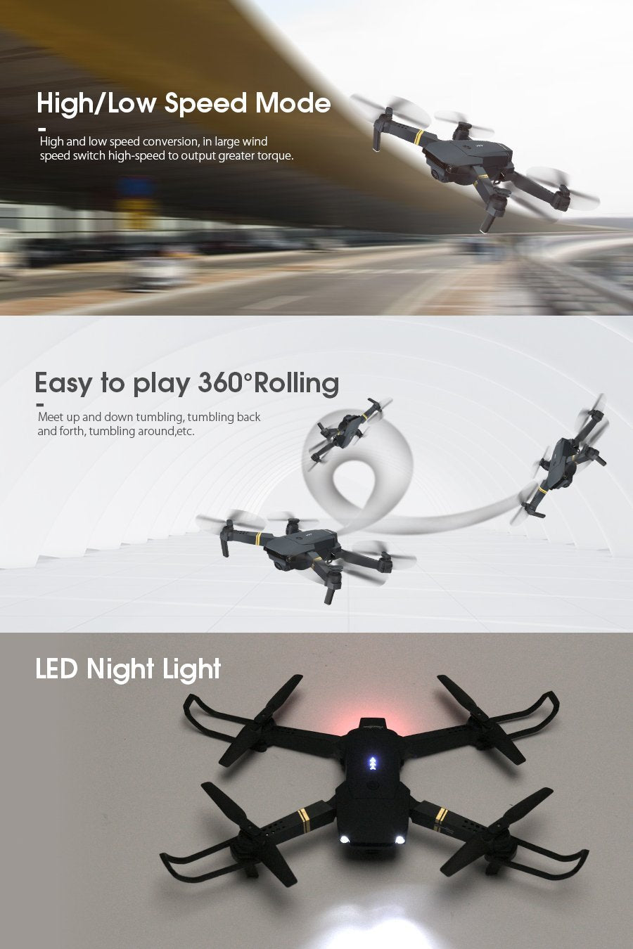 Skyhawk HD Foldable Air Selfie Drone With Camera 2MP