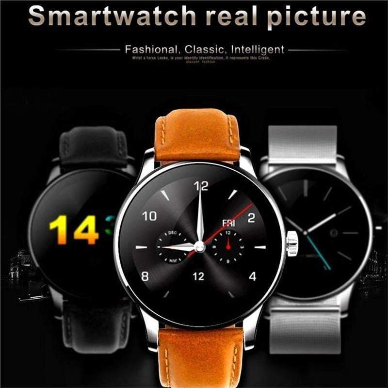 K88H Smartwatch MTK2502 Bluetooth Smart Watch Heart Rate Monitor Pedometer Dial for Android IOS