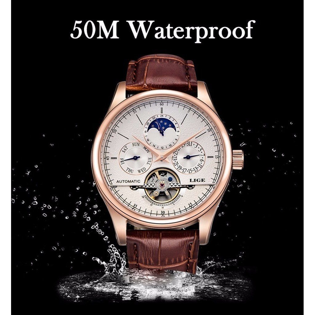 LIGE Automatic Mechanical Brand Watch