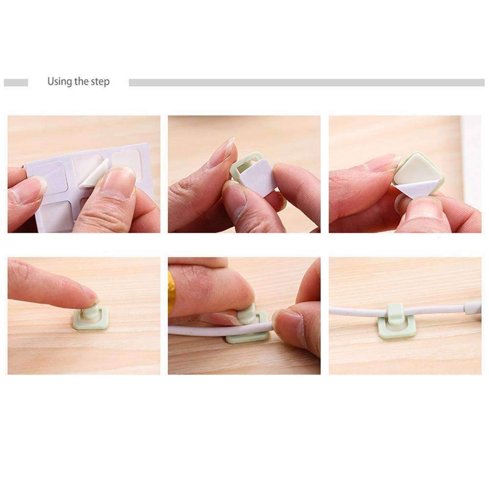 Cable Cord Wire Line Organizer - Plastic Clips Ties Fixer Fastener Holder