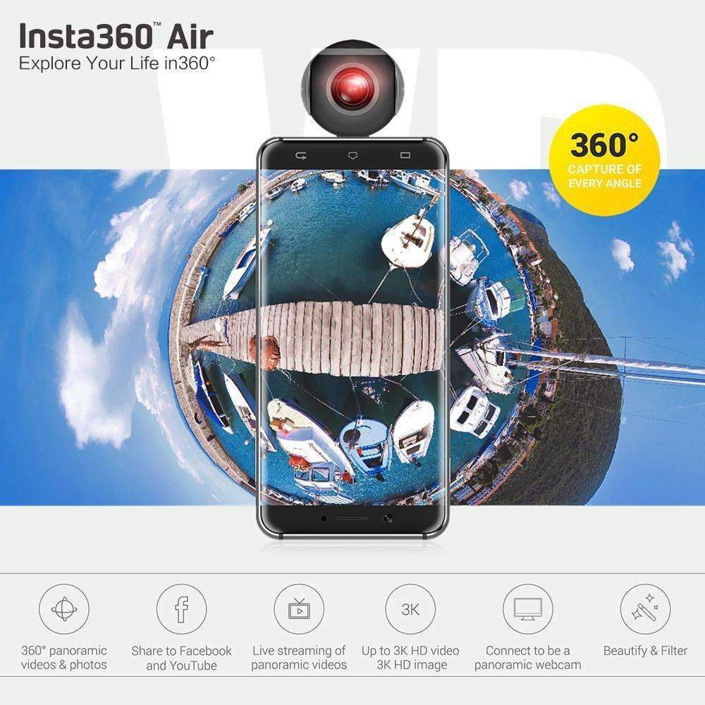 Insta360 Air Panoramic Camera - Livestream 360degree Videos with Insta360 Air Clip-On Smartphone Camera!