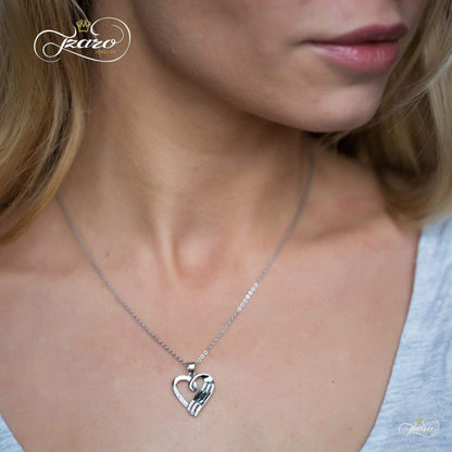 Mother Daughter Necklace, 925 Sterling Silver