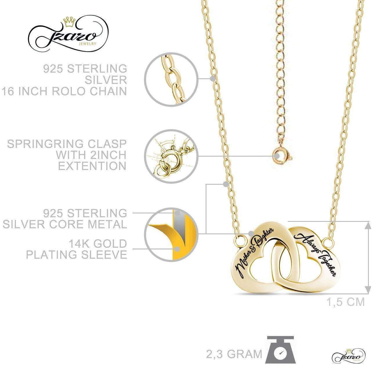 Mother Daughter Necklace, 925 Sterling Silver