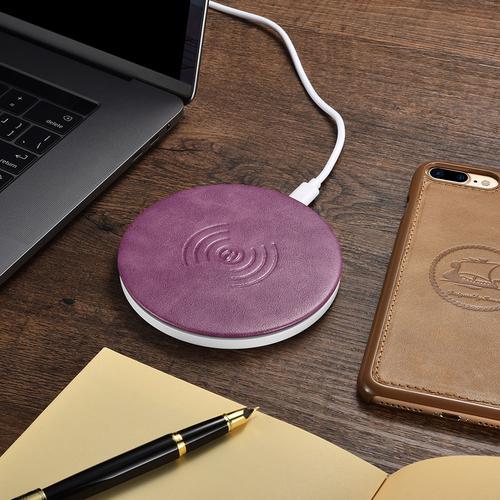 Leather Wireless Fast Charger for iPhone & Samsung