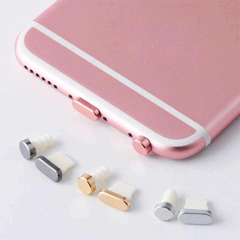 4 in 1 Metal Alloy Earphone Jack Anti Dust Plug Ear Earphone Cap for iPhone