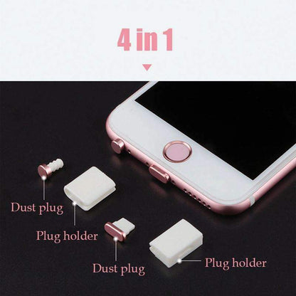 4 in 1 Metal Alloy Earphone Jack Anti Dust Plug Ear Earphone Cap for iPhone