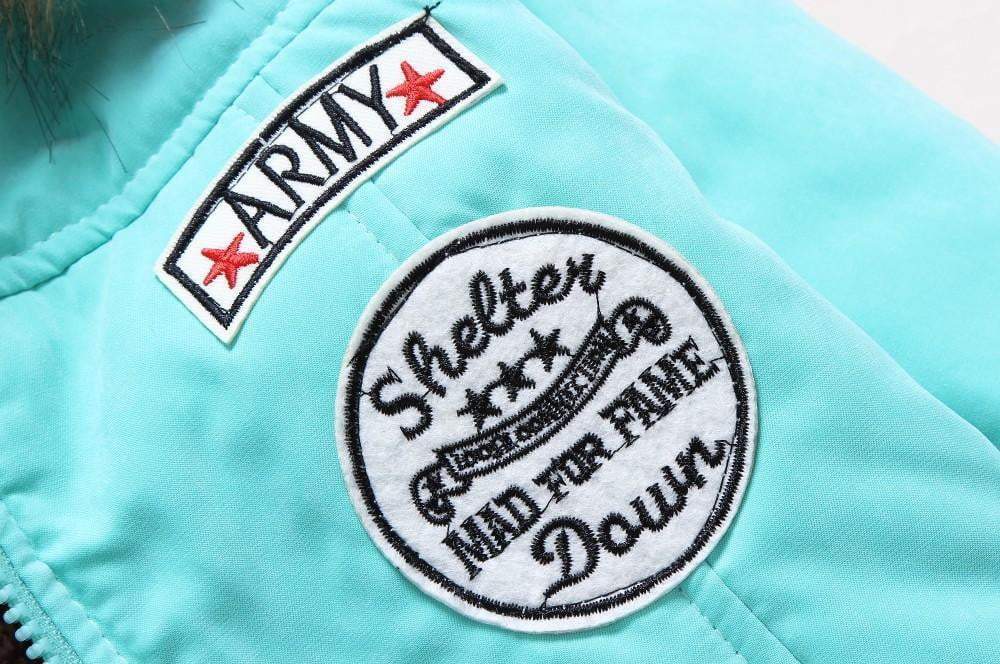 Hooded medium-long casual parka