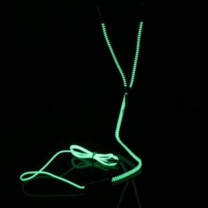Glow In The Dark Metal Earphones Earbuds With Mic