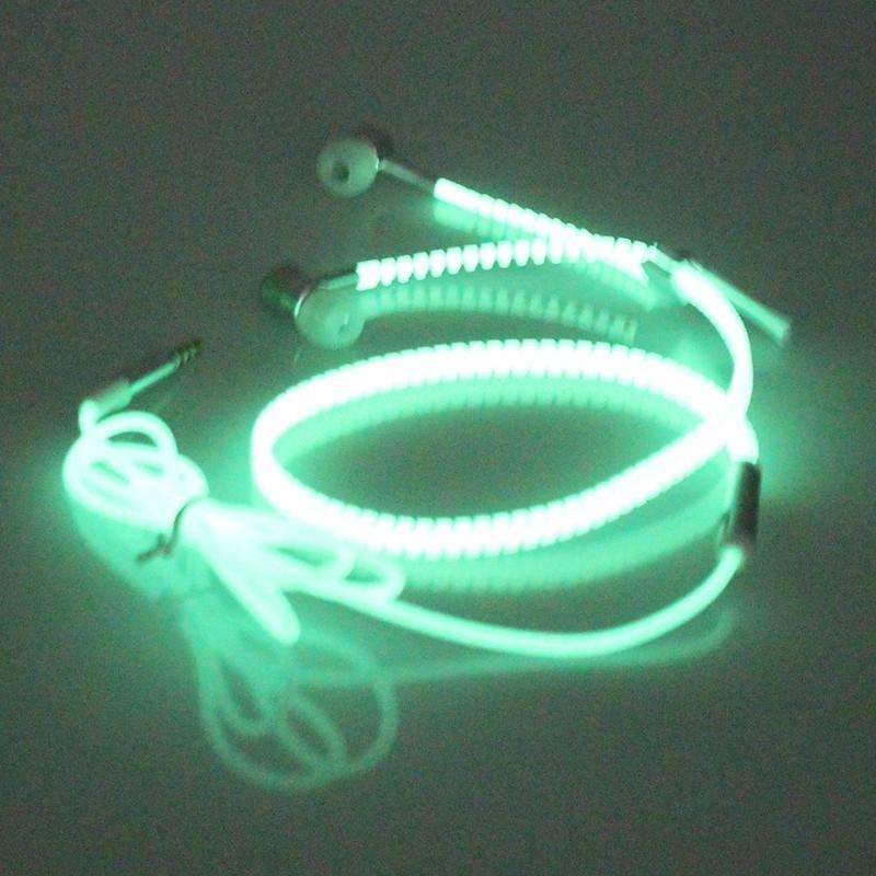 Glow In The Dark Metal Earphones Earbuds With Mic