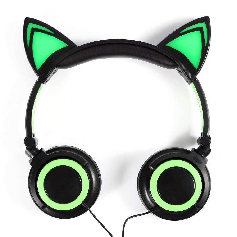 Foldable Flashing Glowing Cat Ear Headphones