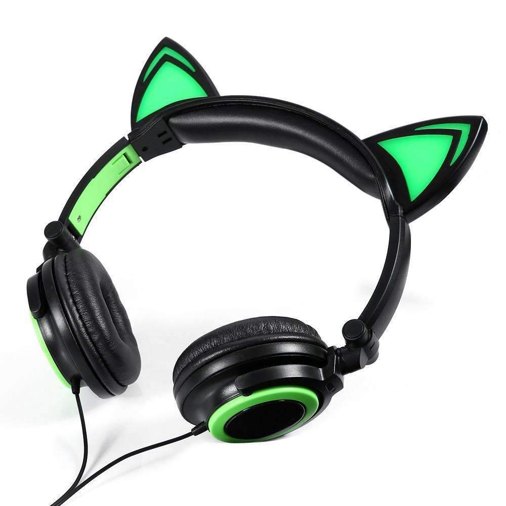 Foldable Flashing Glowing Cat Ear Headphones