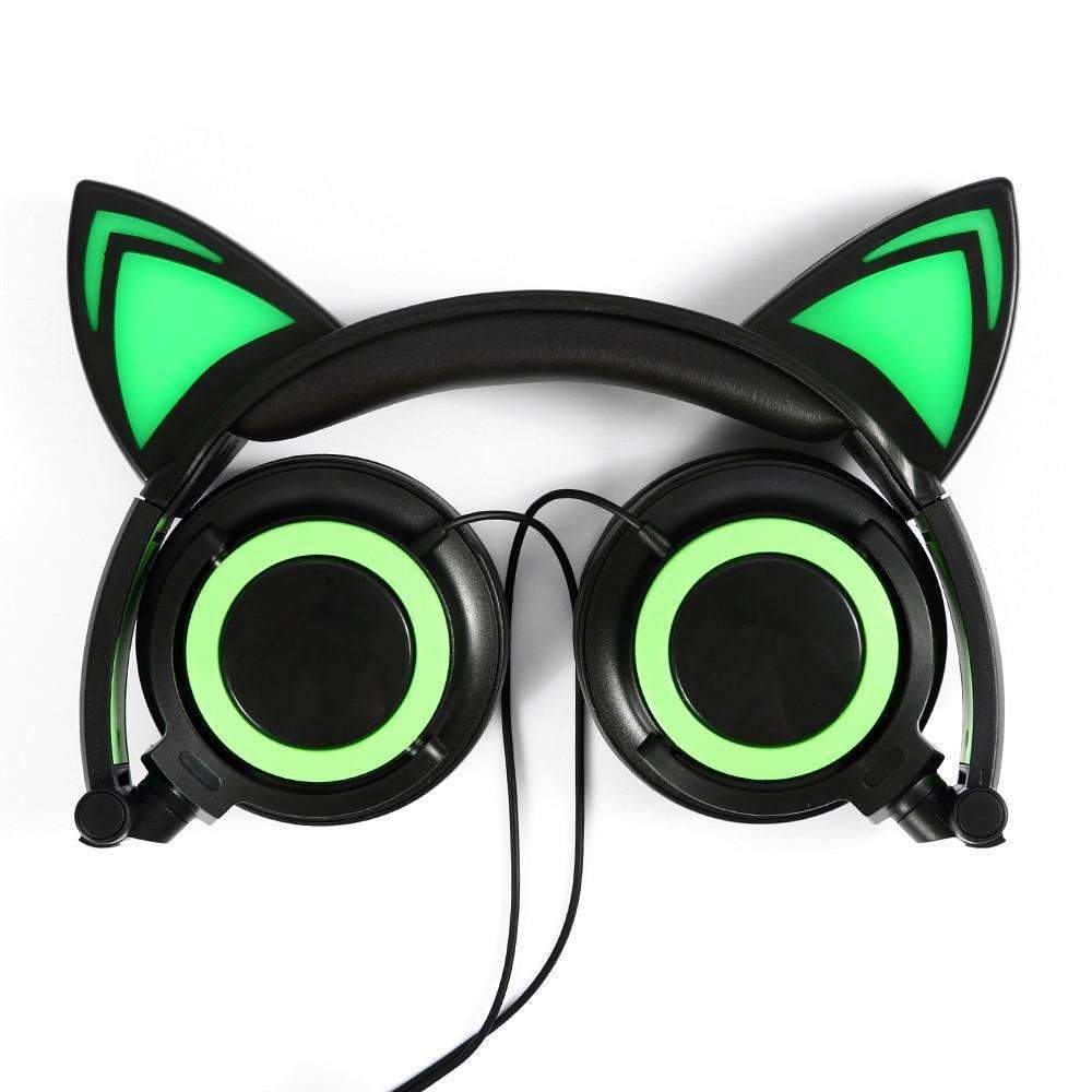 Foldable Flashing Glowing Cat Ear Headphones