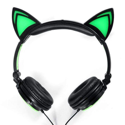 Foldable Flashing Glowing Cat Ear Headphones