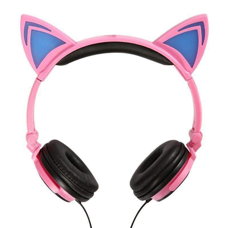 Foldable Flashing Glowing Cat Ear Headphones