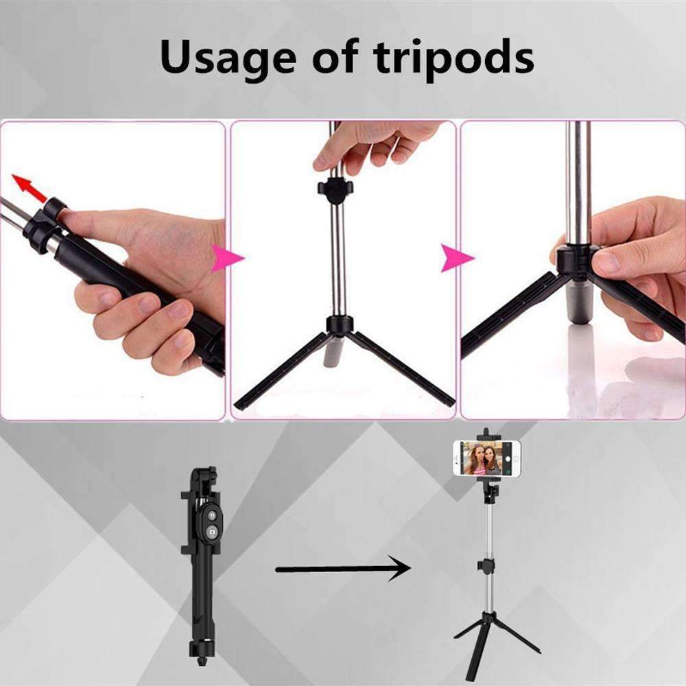 Universal Android / IOS Phone Folding Selfie Stick Tripod - Get the Perfect Selfie