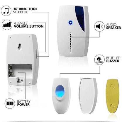 NEW Wireless Door Bell 36 CHIME Home Cordless Portable 100M Range Digital Doorbell Waterproof High Quality
