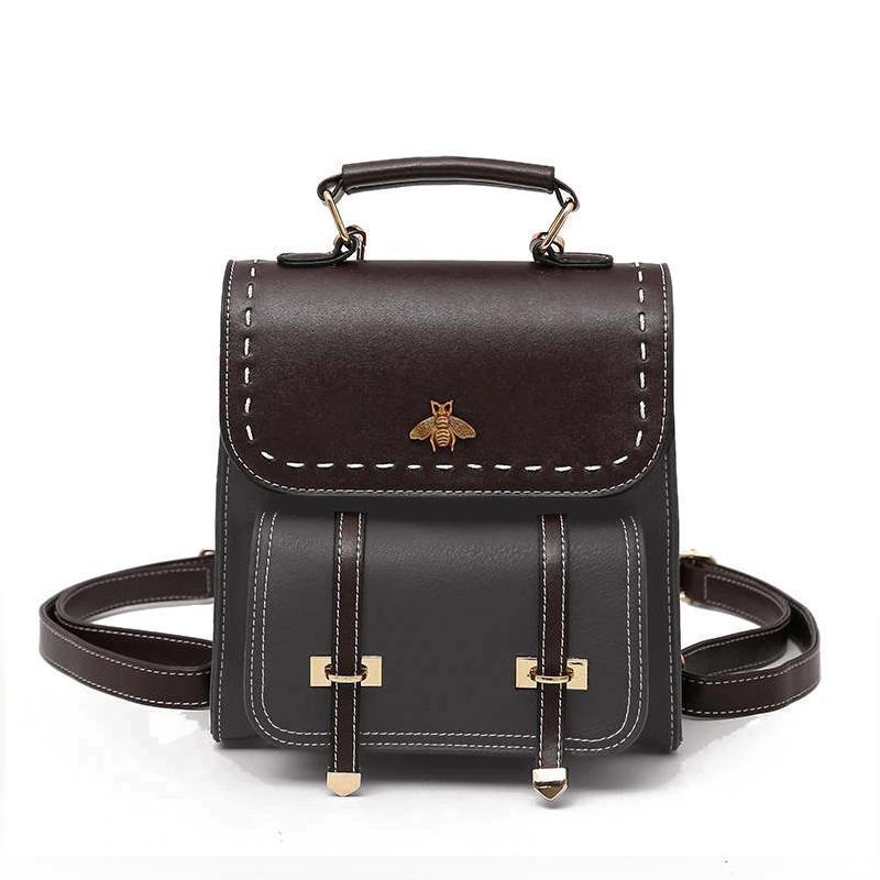 Little Bee Vintage Faux-Leather Backpack