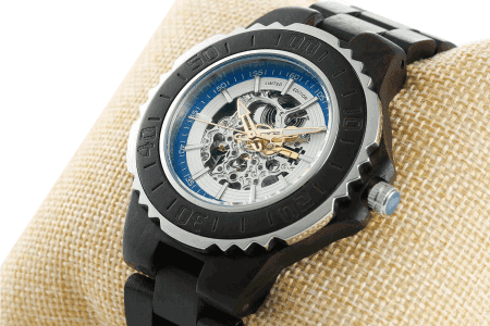 Men's Genuine Automatic Ebony Wooden Watches
