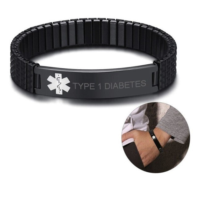 Diabetic Medical Alert Bracelet For Diabetes Type 1 And Type 2