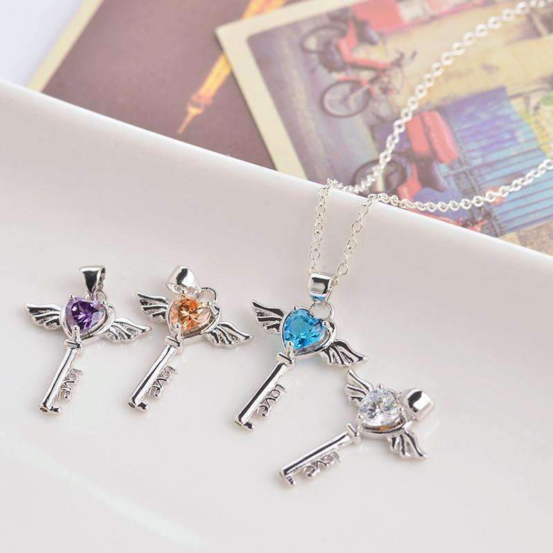 Titanium Men Bracelet & Heart Key Necklace