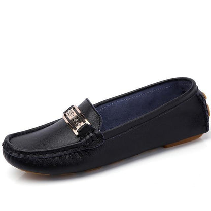 Women genuine leather ballet flats shoes