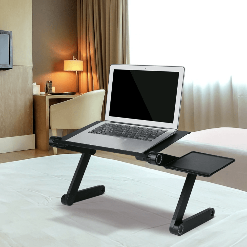 Adjustable Ergonomic Portable Aluminum Laptop Desk. (Mouse Pad Included)