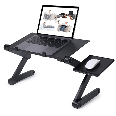 Adjustable Ergonomic Portable Aluminum Laptop Desk. (Mouse Pad Included)