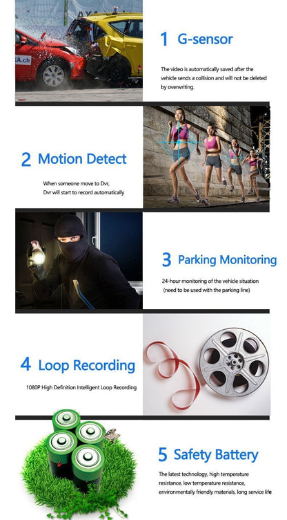 LCD Mirror w/ Front & Rear Camera