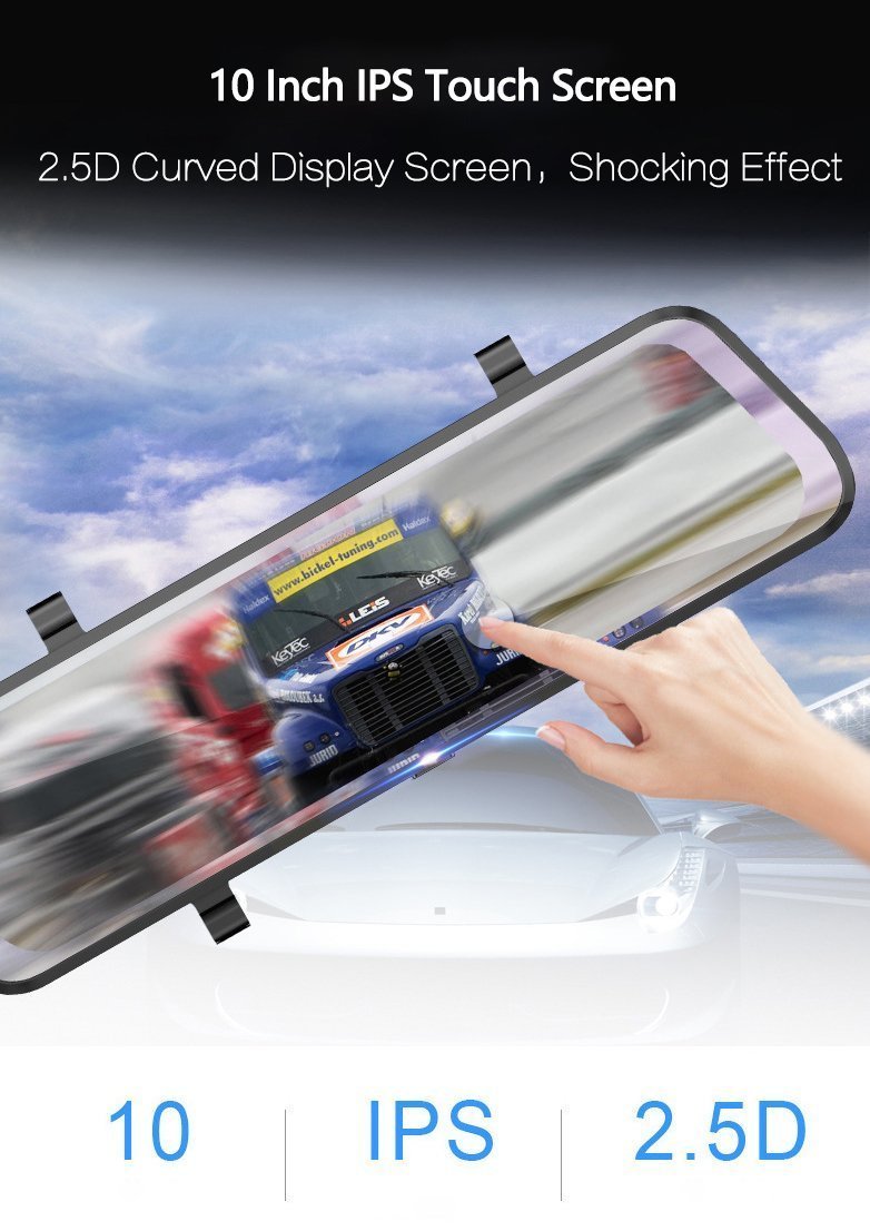 LCD Mirror w/ Front & Rear Camera