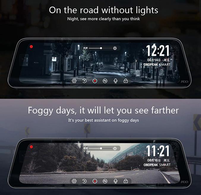 LCD Mirror w/ Front & Rear Camera
