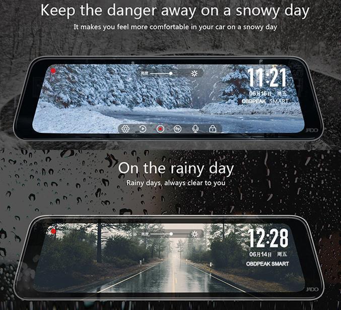 LCD Mirror w/ Front & Rear Camera