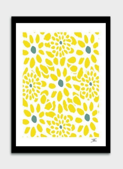Flowers in Yellow  Frame