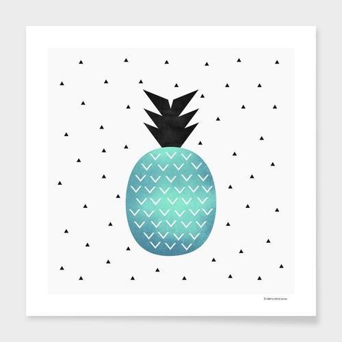 Turquoise Pineapple Framed Print