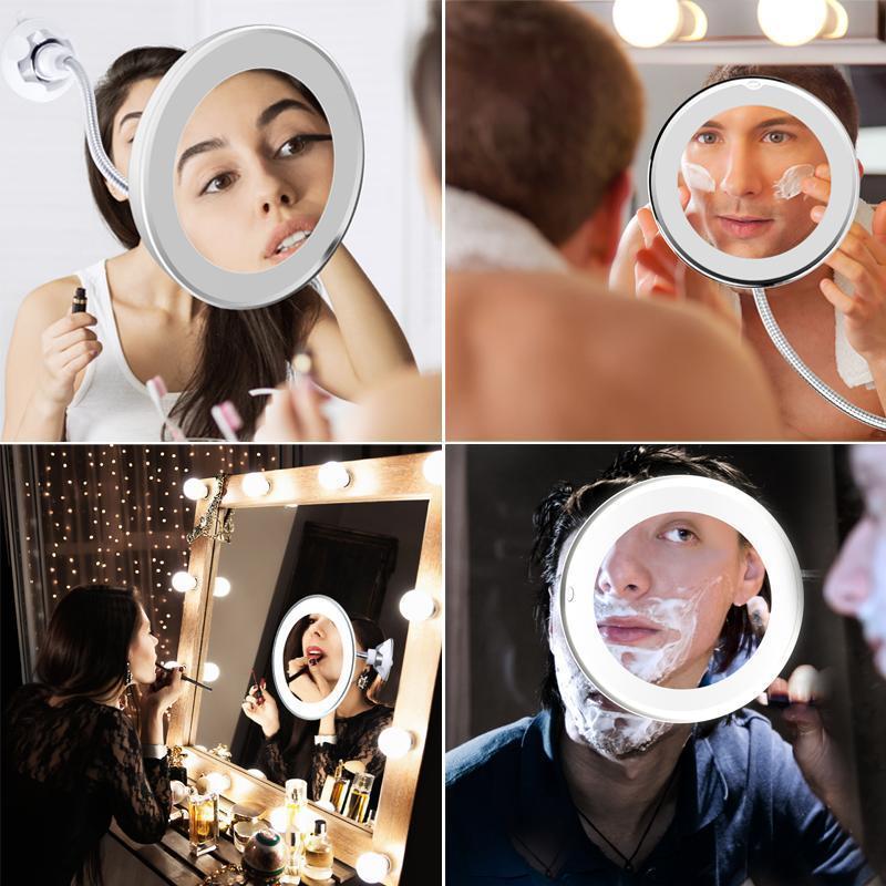 10x Zoom LED Makeup Mirror