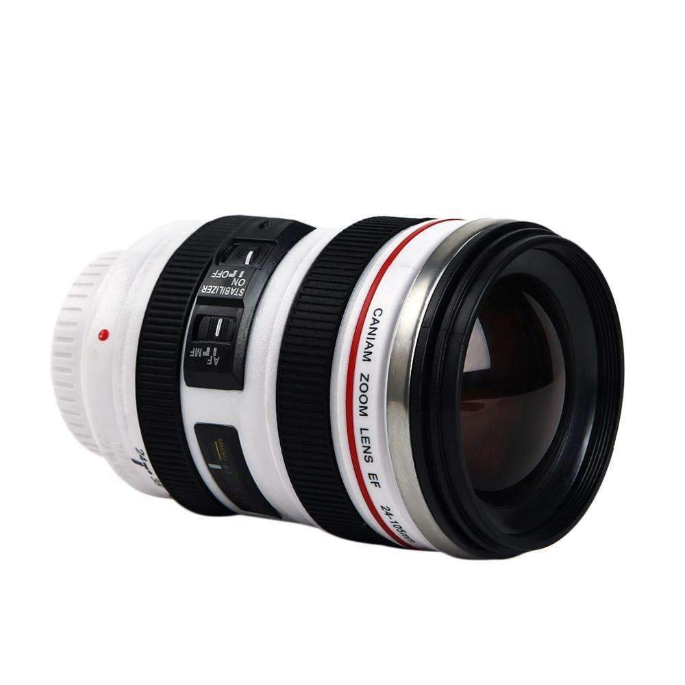 Camera Lens Shape Cup Coffee Tea Travel Mug Stainless Steel