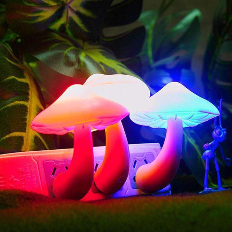 Mushroom LED Night Lamp Wall Socket