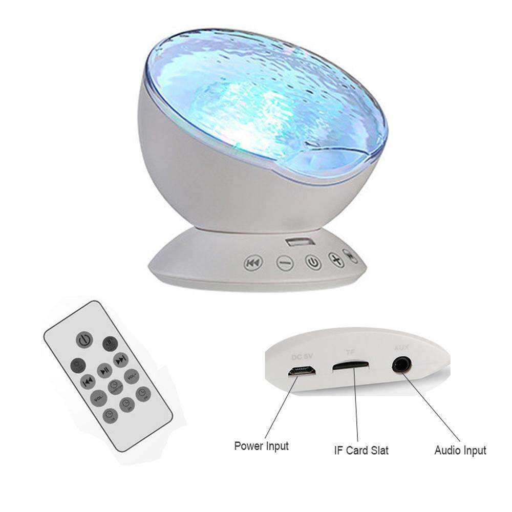 Ocean Wave Projector - Night Light Show Projection Built-in Soft Music Player Remote Control