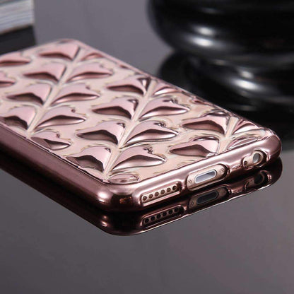 Case Cute Rose Gold Plating Heart Fashion For iPhone 6 6S