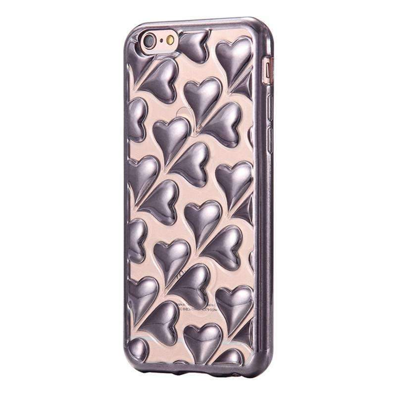 Case Cute Rose Gold Plating Heart Fashion For iPhone 6 6S