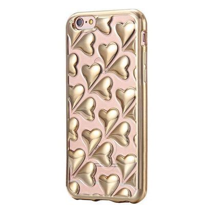 Case Cute Rose Gold Plating Heart Fashion For iPhone 6 6S